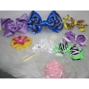 Lot of 8 Girls Hair Accessories Bows Headband Colorful School Some Homemade NIP